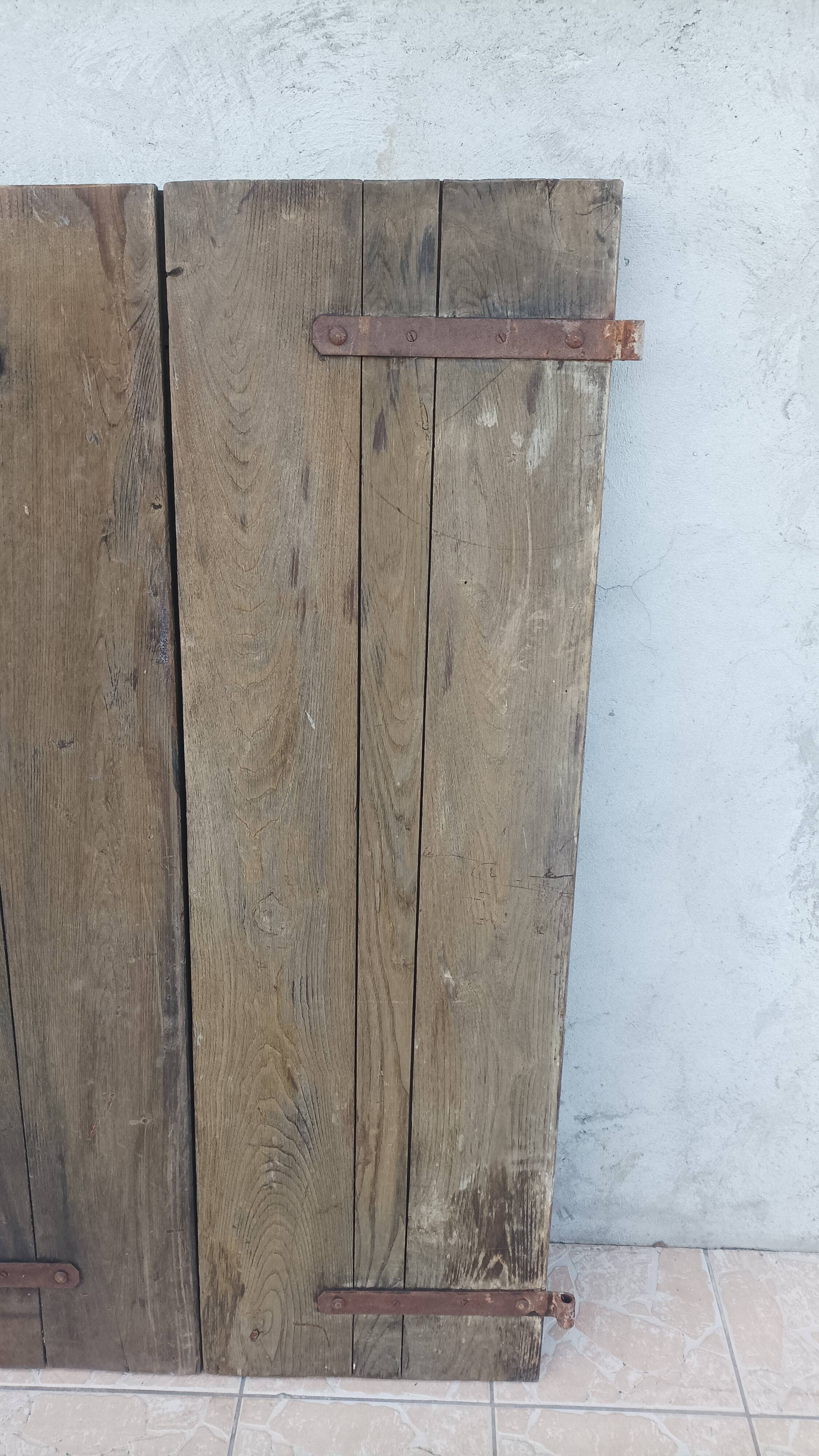 Pair of antique oak shutters