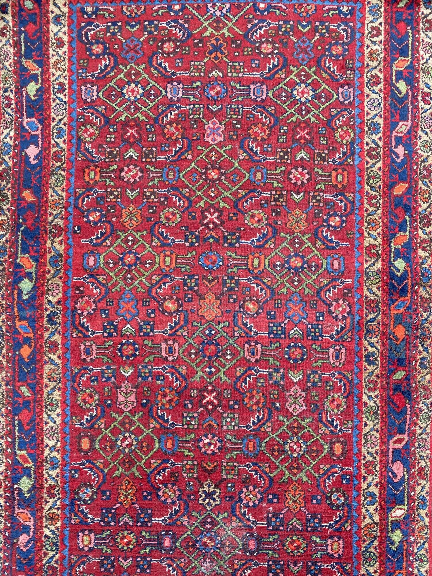 Handmade ancient persian hamadan carpet 120x204 cm