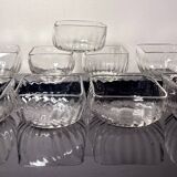 9 coupelles Daum Venetian Ribs