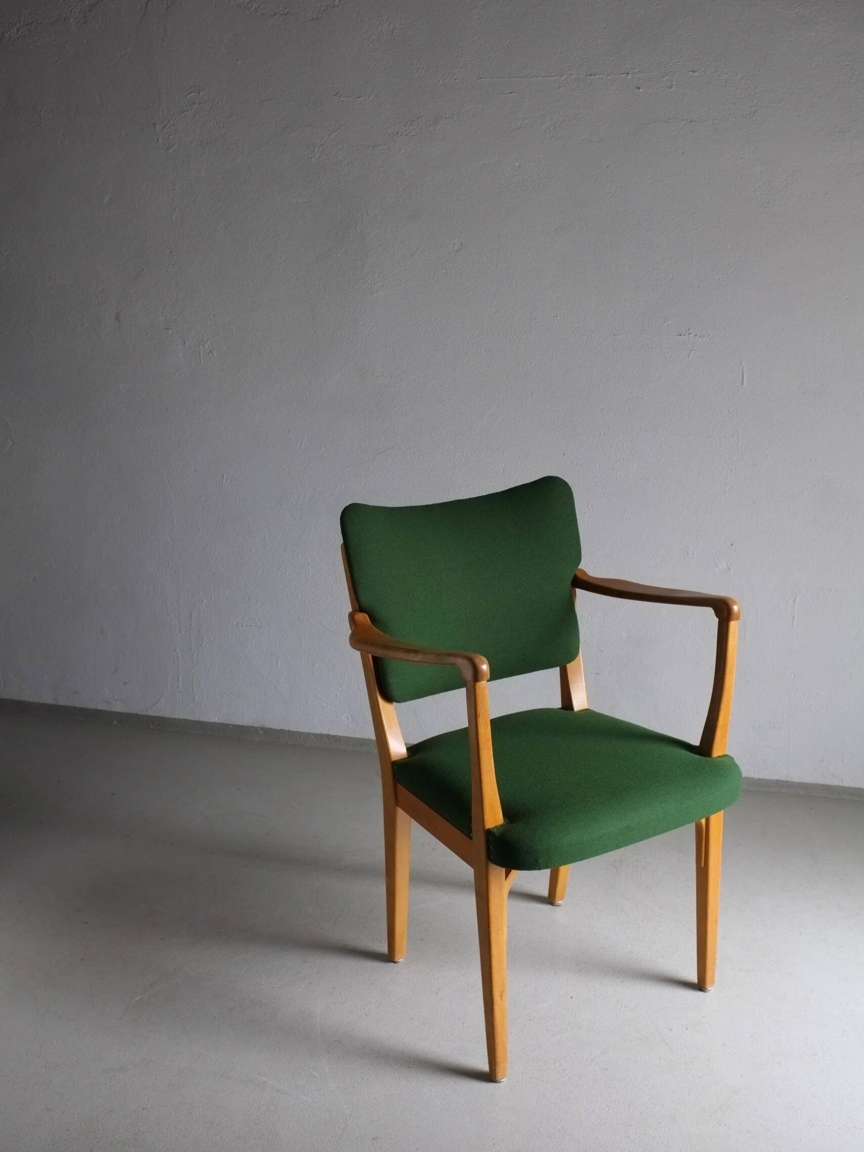Green beechwood armchair | Nordiska Kompaniet | Sweden | 1940s