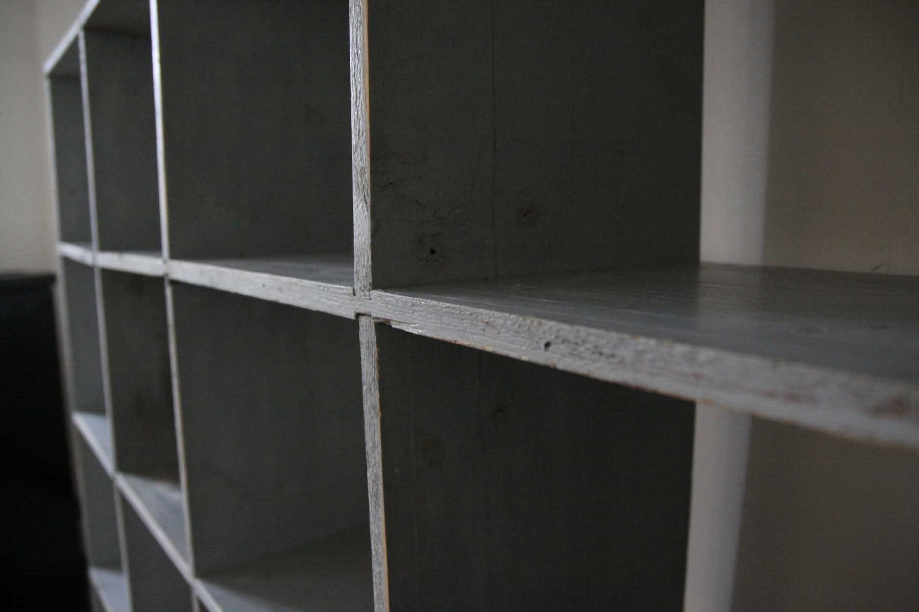 Bookcase locker vintage wooden shelf