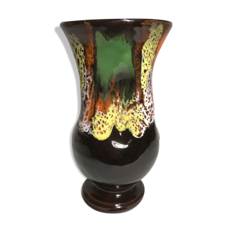 Vallauris vase in colored ceramic flowing