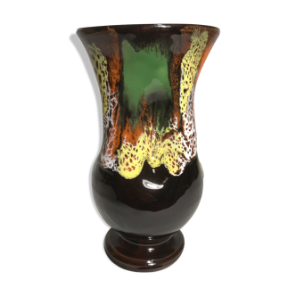 Vase Vallauris en céramique colorée coulant