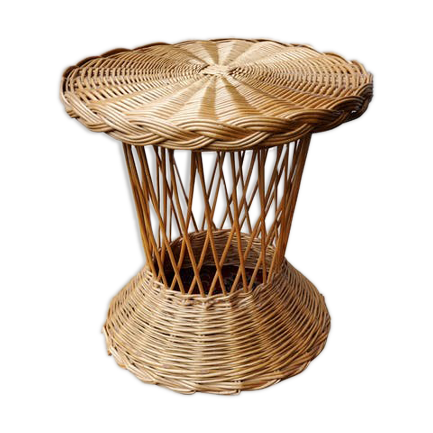 Rattan side table