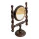 Vintage pivoting mirror to place, carved wood, rustic folk art decor.
