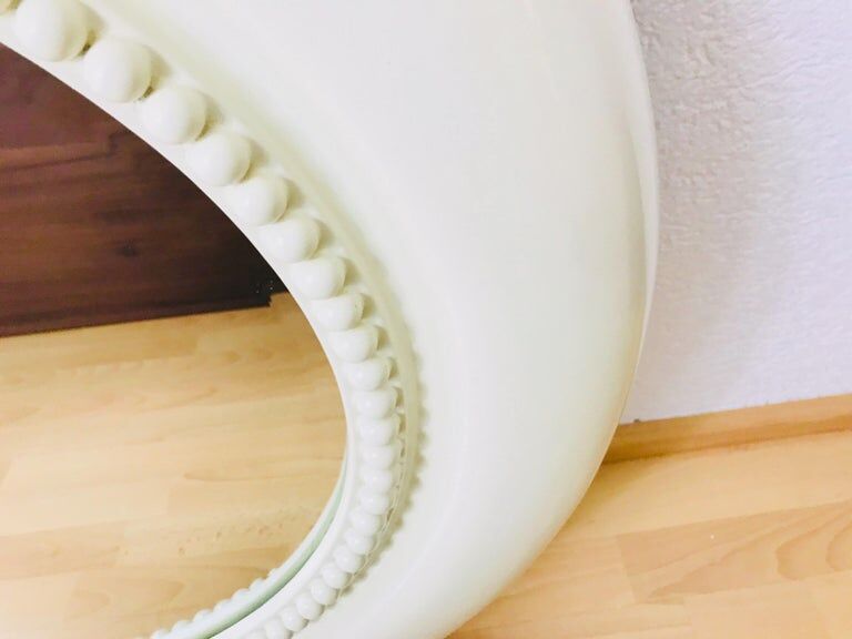 American beige round wall mirror 1970