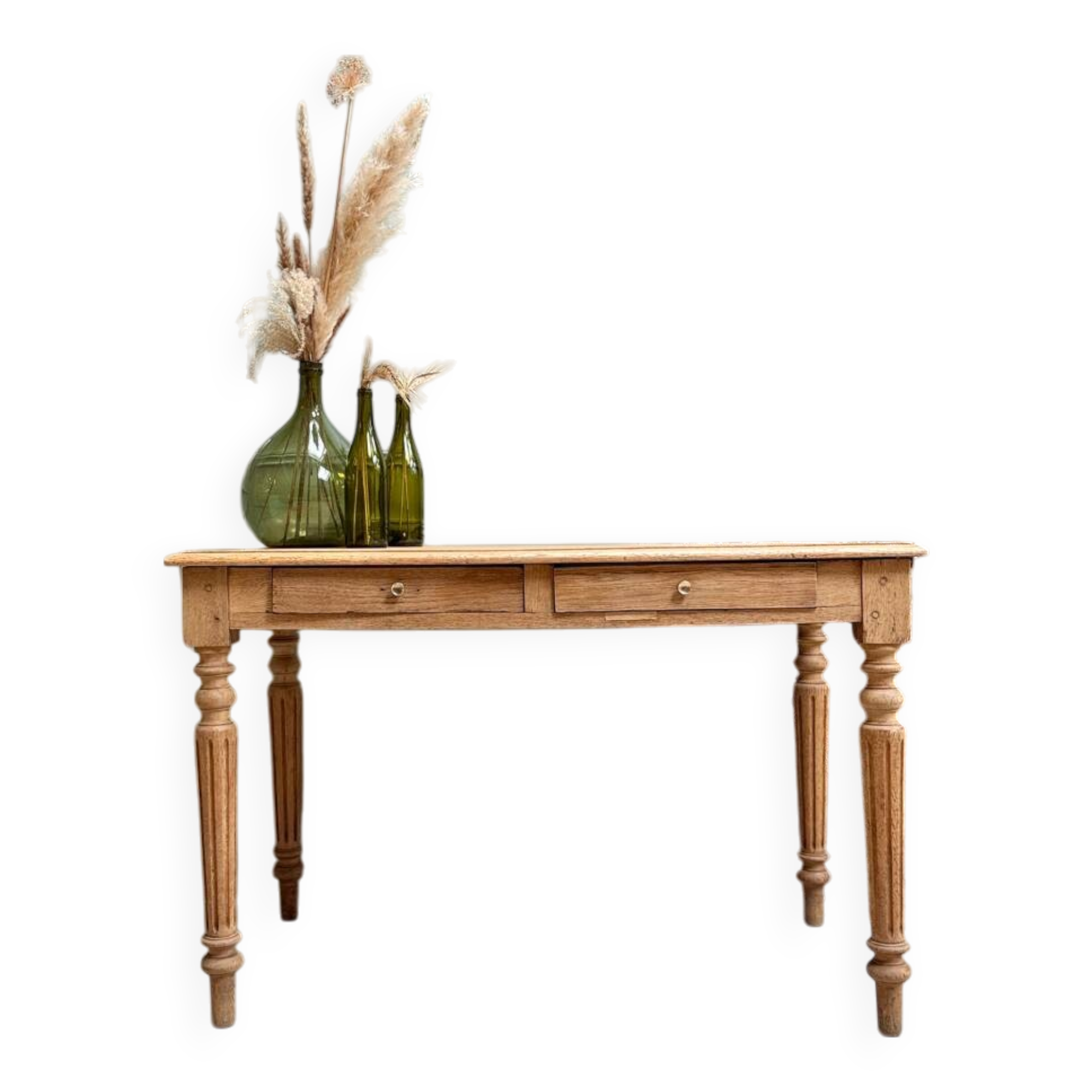 Desk with turned oak legs