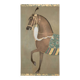 Painted canvas depicting a side view of an Indian horse. Contemporary work.