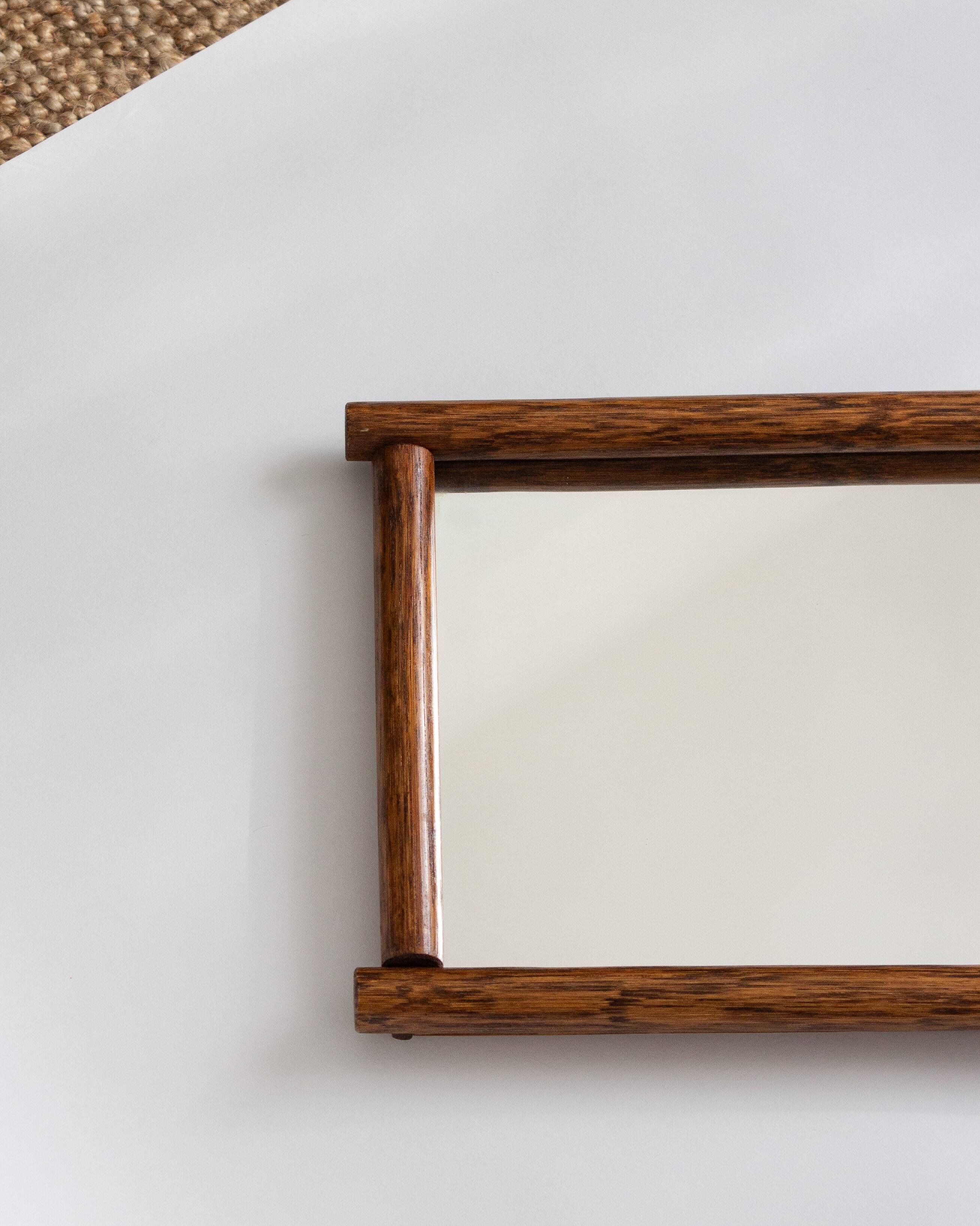 Miroir arche en bambou courbé, années 70