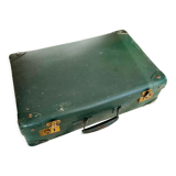 Dark green vintage cardboard suitcase