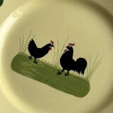 “Teller Keramik” ceramic plate with rooster motif.