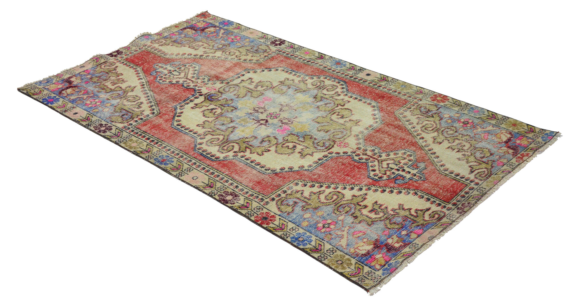 Anatolian handmade vintage rug 212 cm x 125 cm