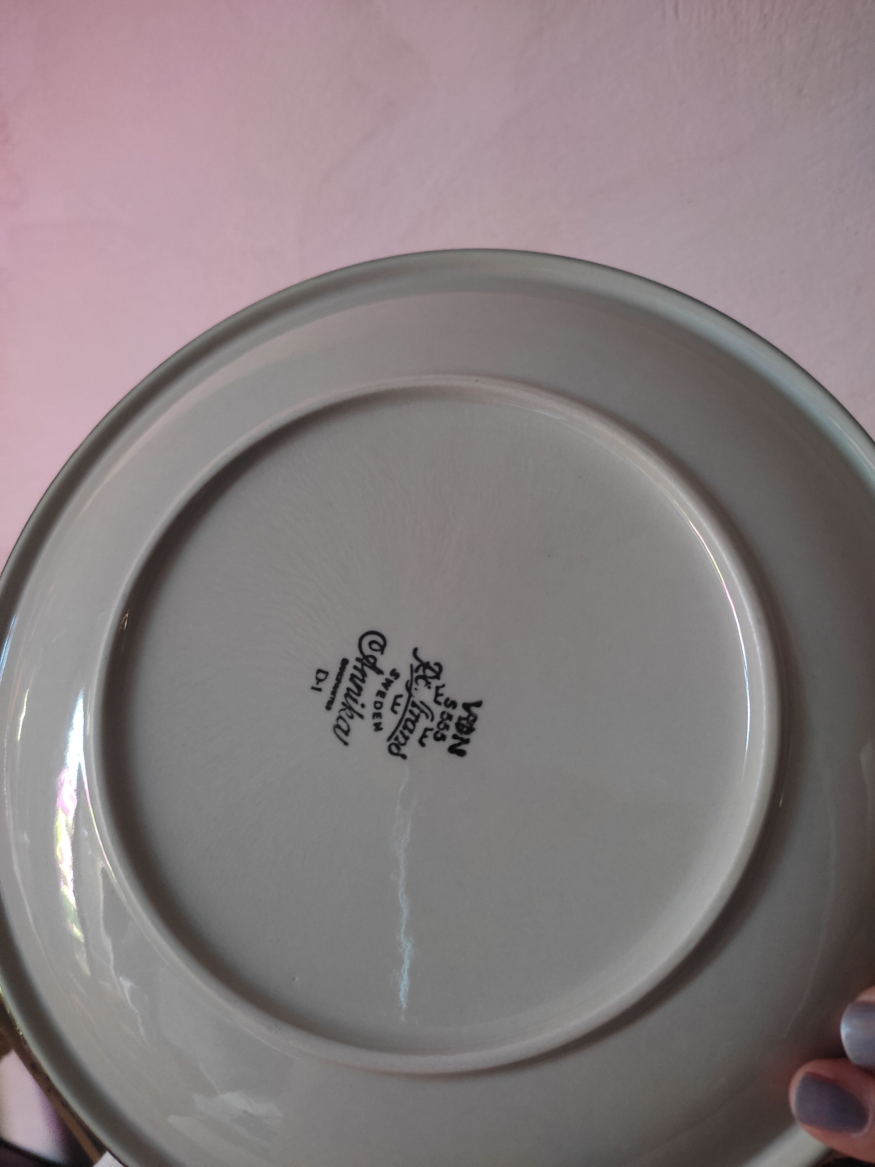 8 Swedish plates made of Rorstrand sandstone