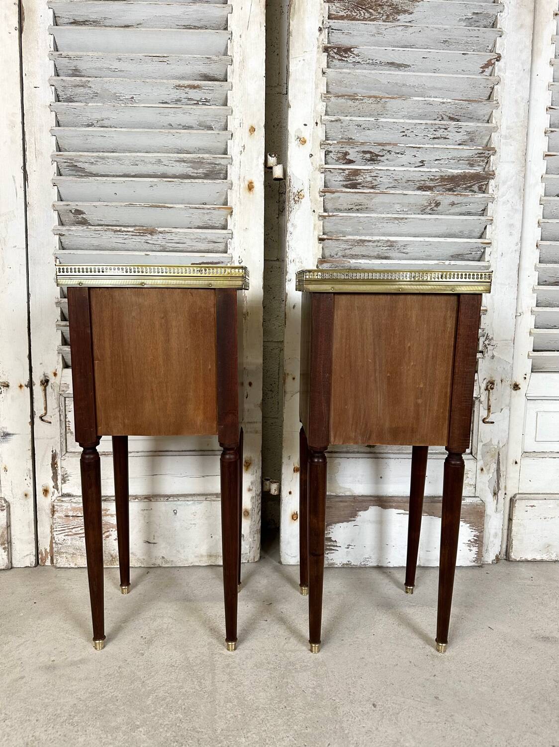 Pair of mahogany bedside tables