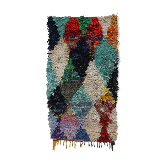 Boucherouite vintage moroccan rug 106 x 184 cm