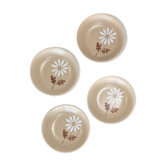 4 plates Autumn stoneware with daisy pattern