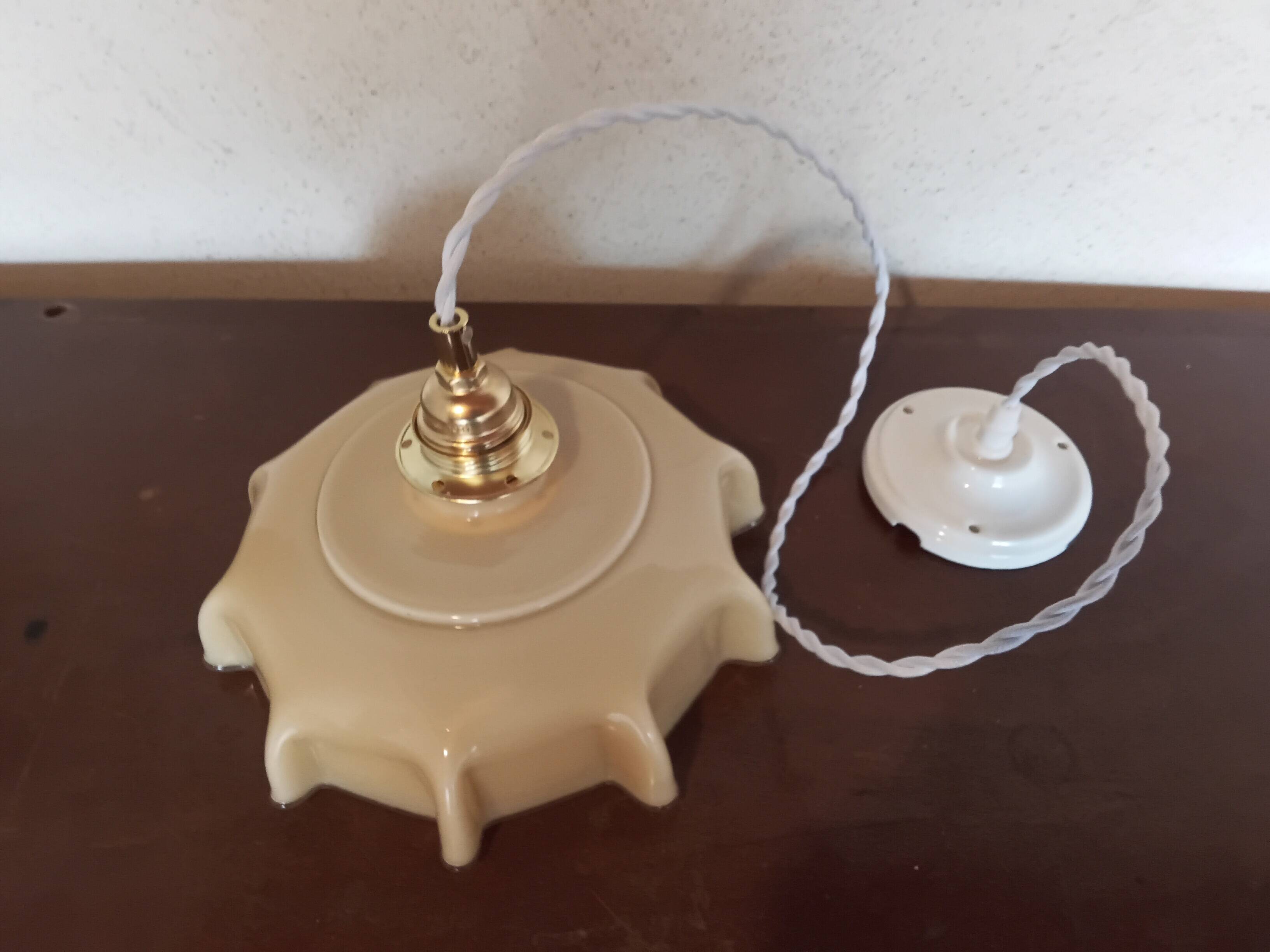 Vintage opaline pendant light