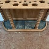 Coat rack and umbrella in carved oak XX century