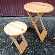 Lot table and folding stools Suzy by Adrian Reed.