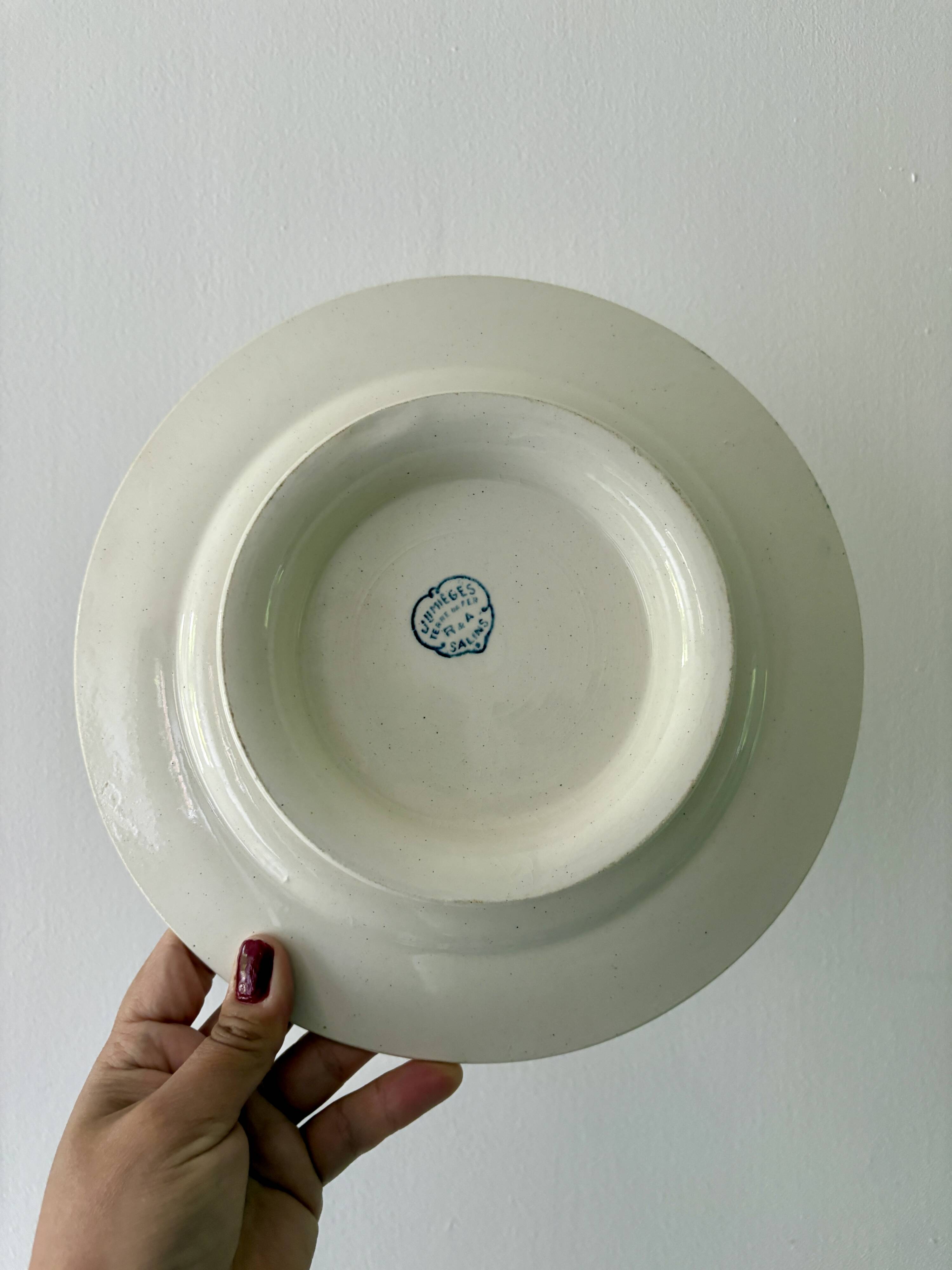 Compote dish - footed plate in ironstone model Jumièges from Salins