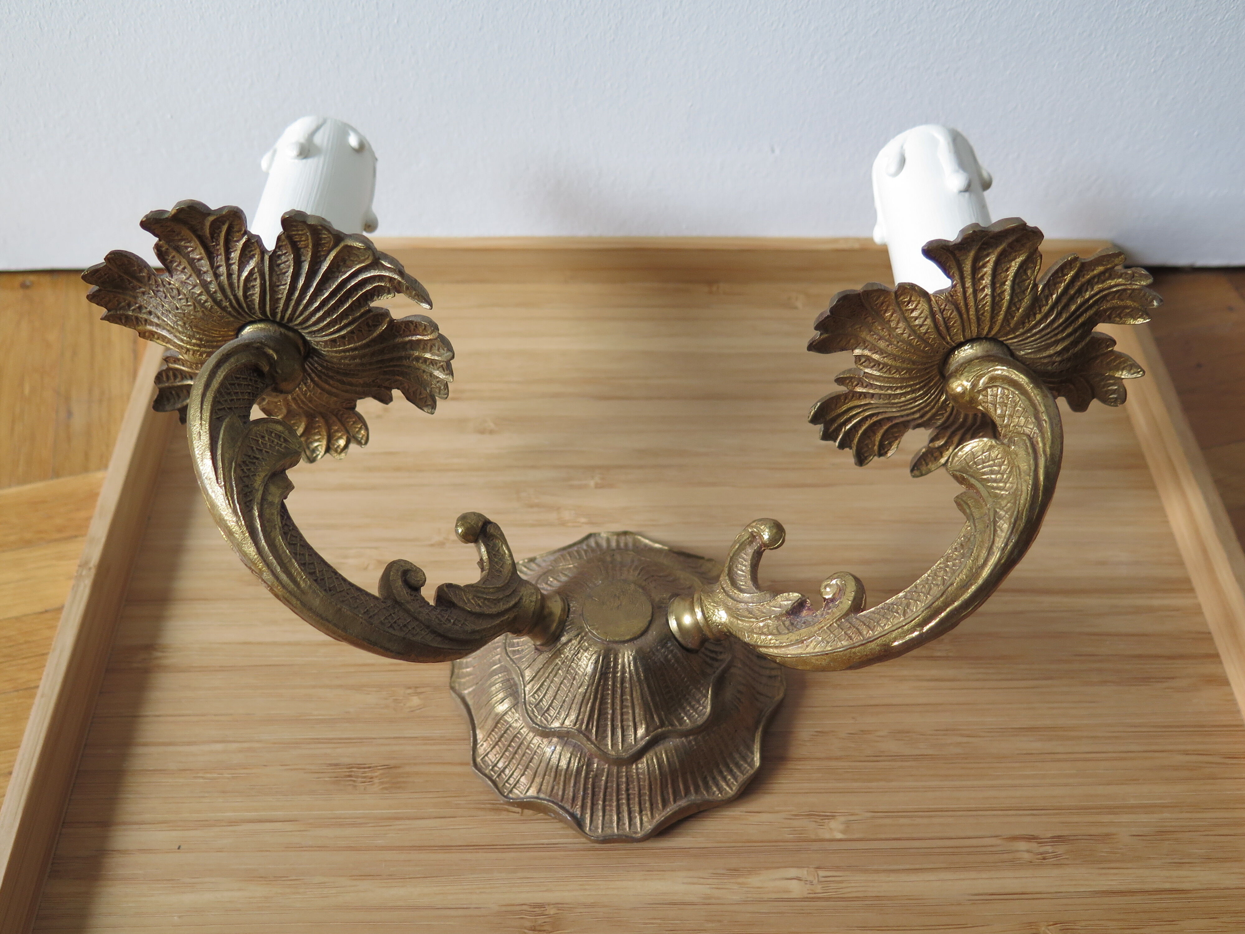 Sconce golden brass candlestick