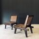 Low Modernist Folding Chairs by Pierre Jeanneret for Chandigarh, India, 1960s, Set of 2