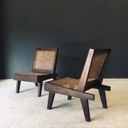 Low Modernist Folding Chairs by Pierre Jeanneret for Chandigarh, India, 1960s, Set of 2