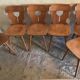 Lot de 6 chaises brutalistes vintage 1960-1980