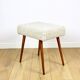 High stool seat boucle beige - round beech legs