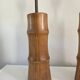 Paire de pieds de lampe bambou en bois