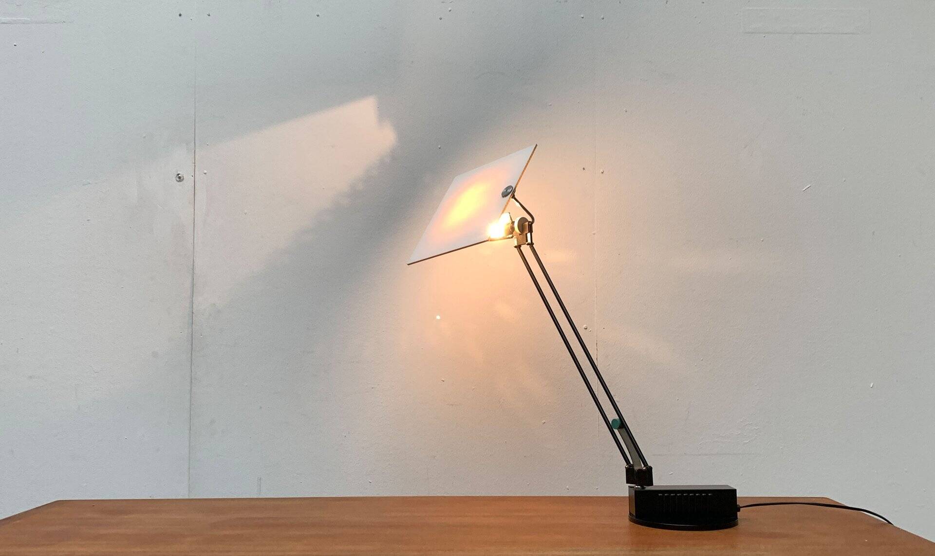 Postmodern table lamp W.O. by Sacha Ketoff for Aluminor, France, 1980s