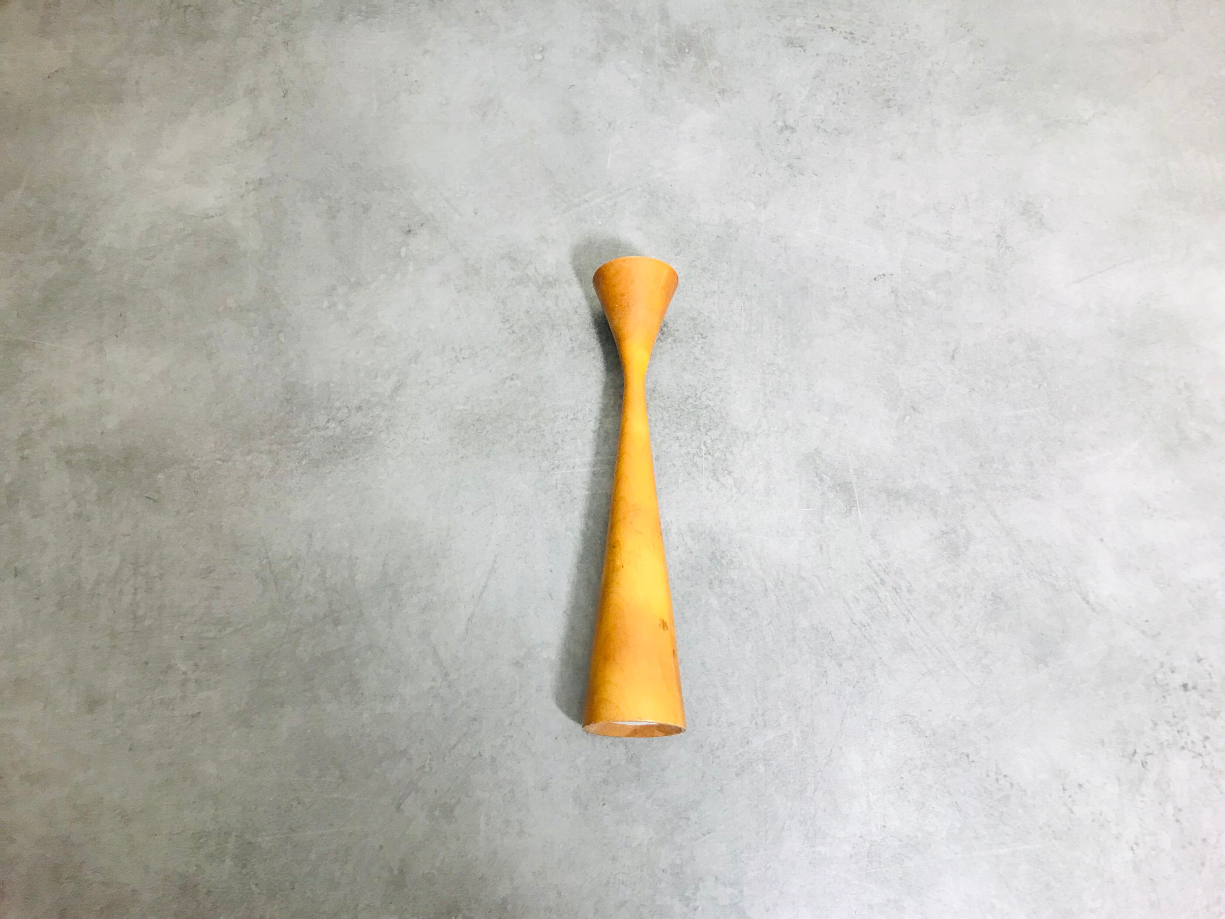 Scandinavian teak candlestick