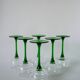 set of 6 green stemmed glasses Made in France Luminarc 1970