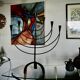 Menorah en fer forgé et battu suéde 1950