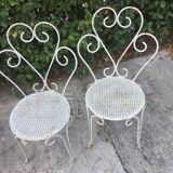 Lot de 4 chaises fer forgé