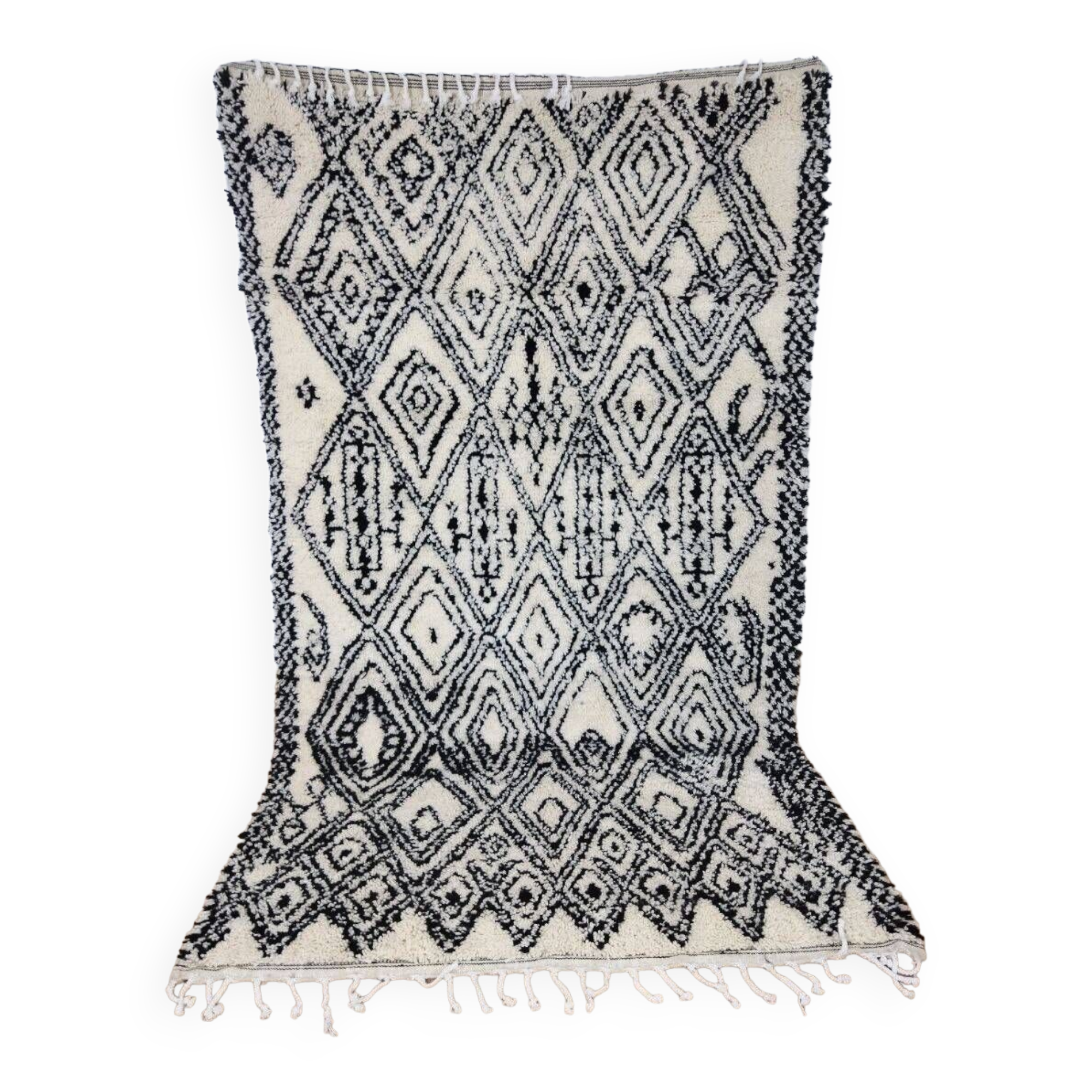 Handmade wool Berber rug 246x146cm