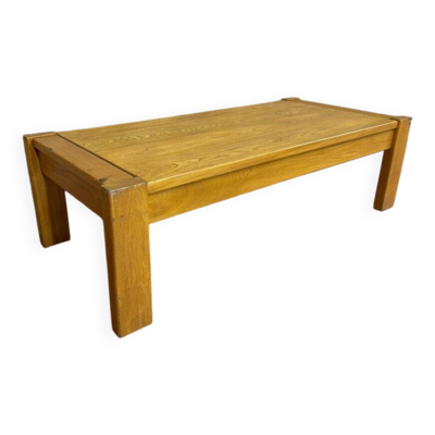 Table basse en orme - Années 1980 - Style Maison Regain