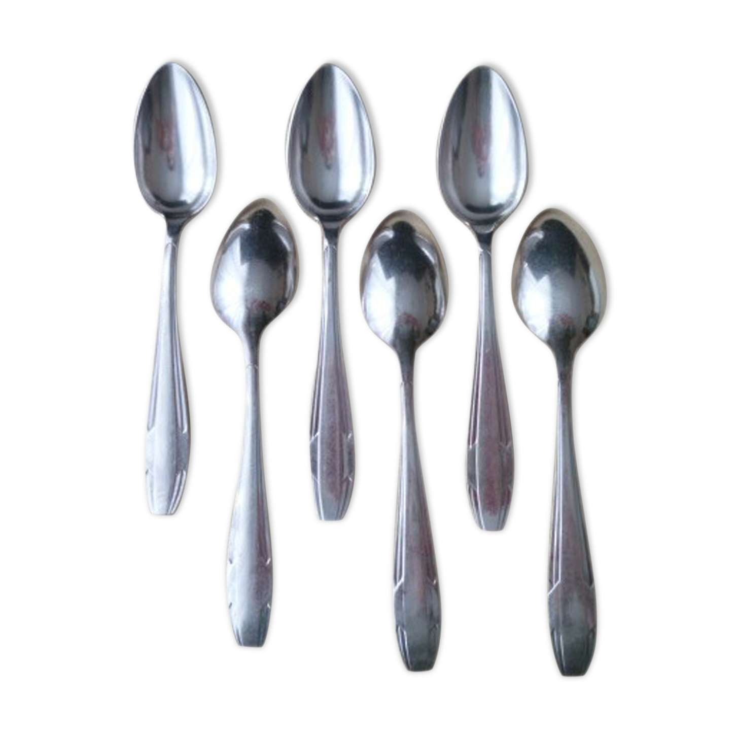 Set of 6 teaspoons in silver metal Vintage Goldsmith Apollo