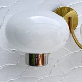 Double opaline brass wall light