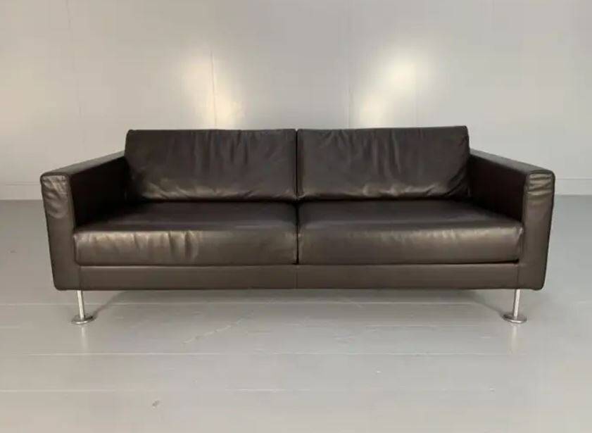 2 Vitra Park sofas by Jasper Morrison - Black leather