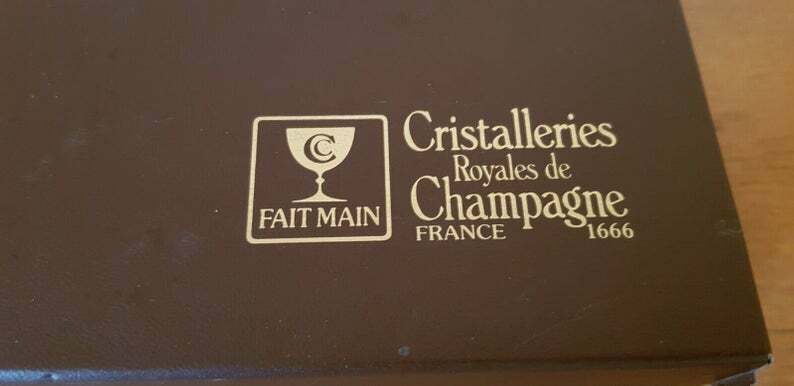 Ensemble de 6 verres à gobelet/whisky des cristalleries royales de champagne françaises