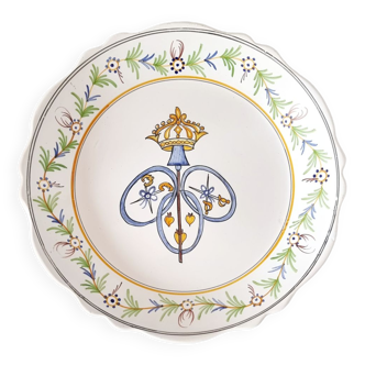 Old Ceramic Plate of Nevers of the Centenary of the French Revolution S.XIX