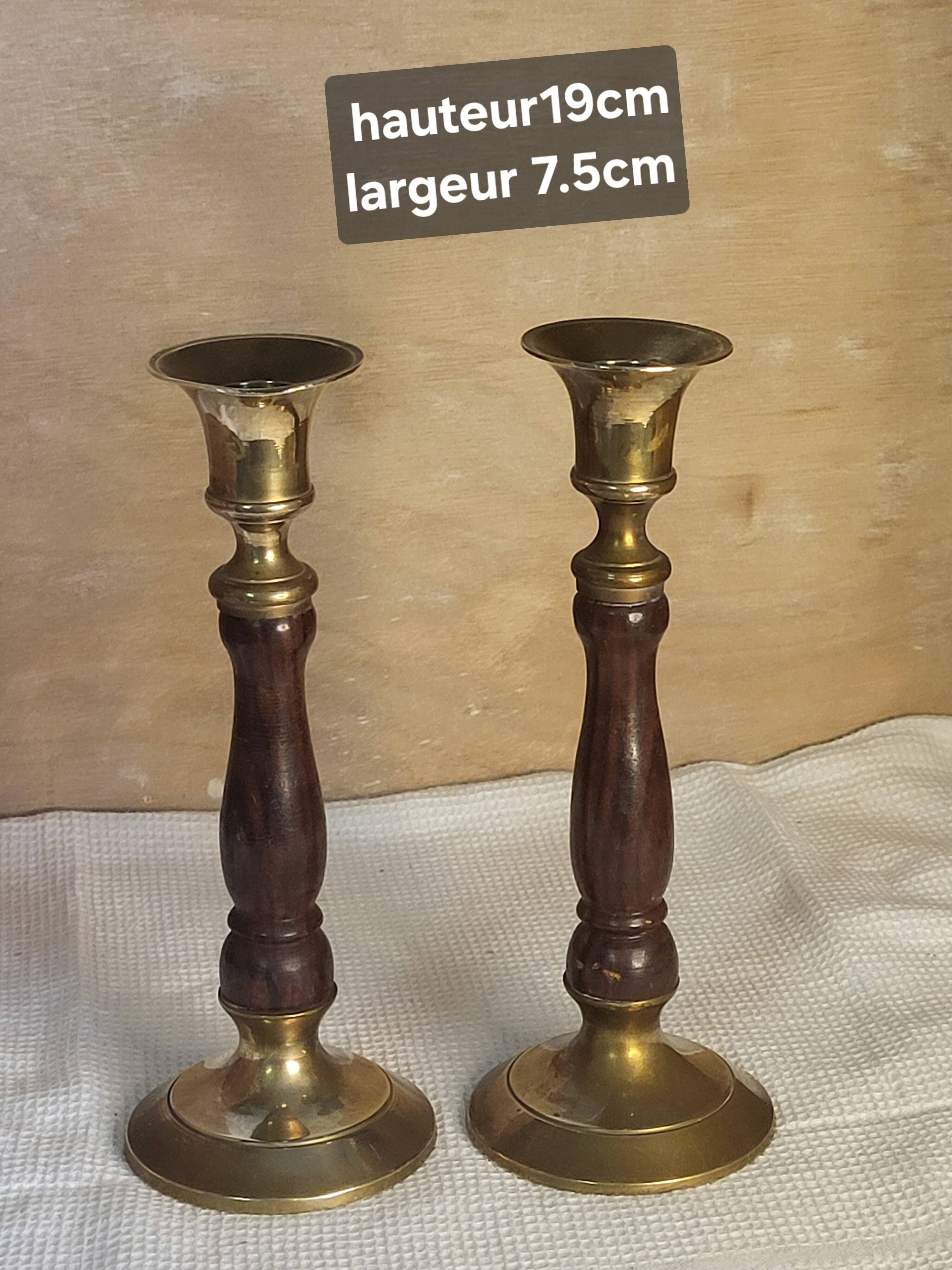 Bougeoirs bois métal