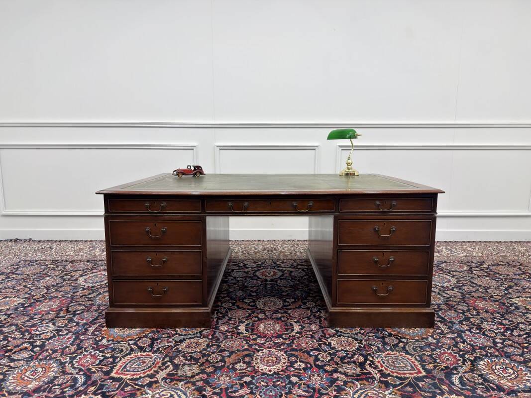 Large Antique English Desk Partnerdesk