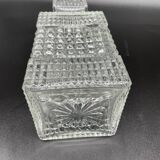 Vintage, whisky decanter, pitcher, bottle, square cap, diamond decoration, spikes, 1960s, 1970s