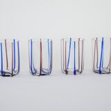 Set of four glasses, Italian design, 1970s, made in Italy