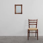 Antique oak rustic wall mirror, France ca. 1820