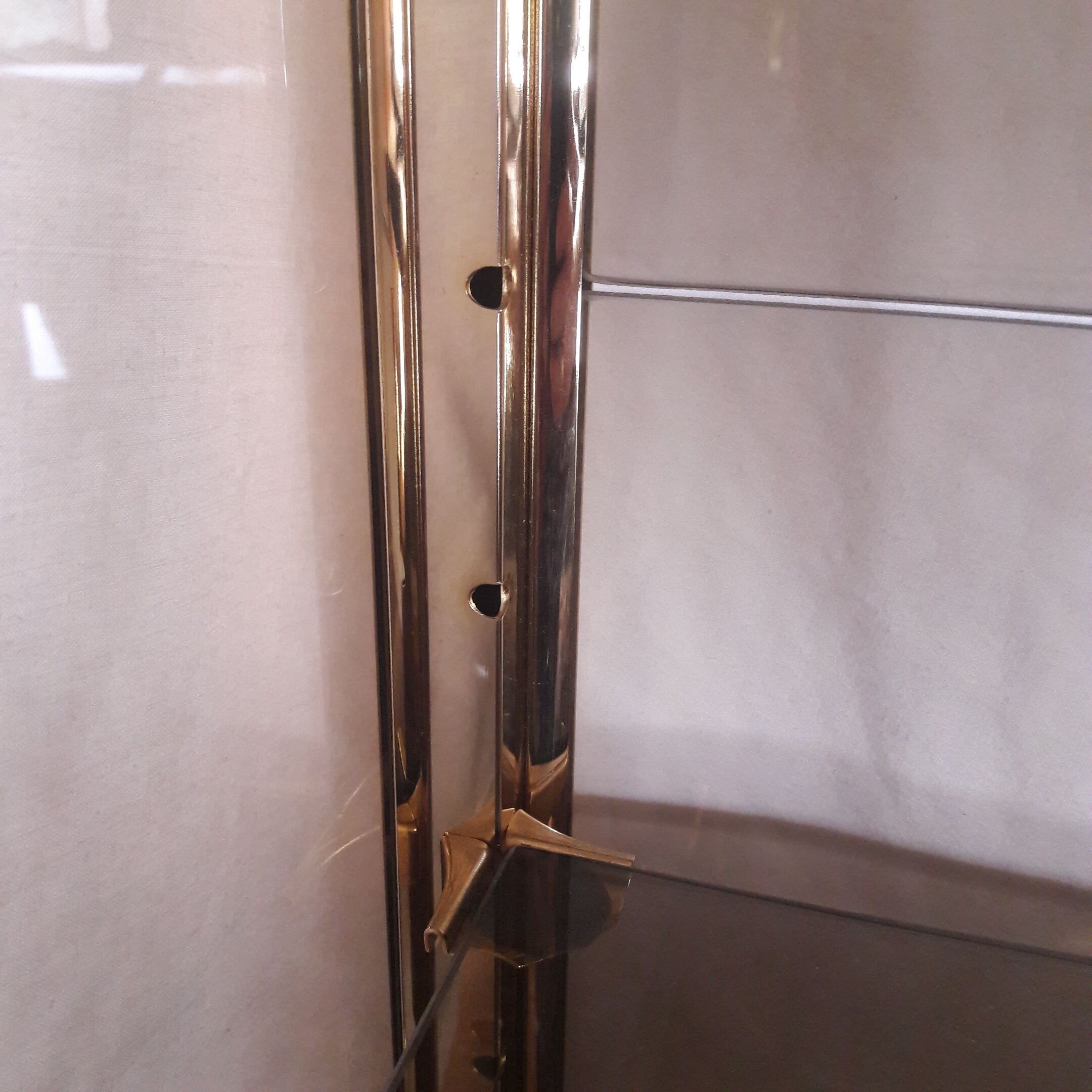 Window glass and brass vintage
