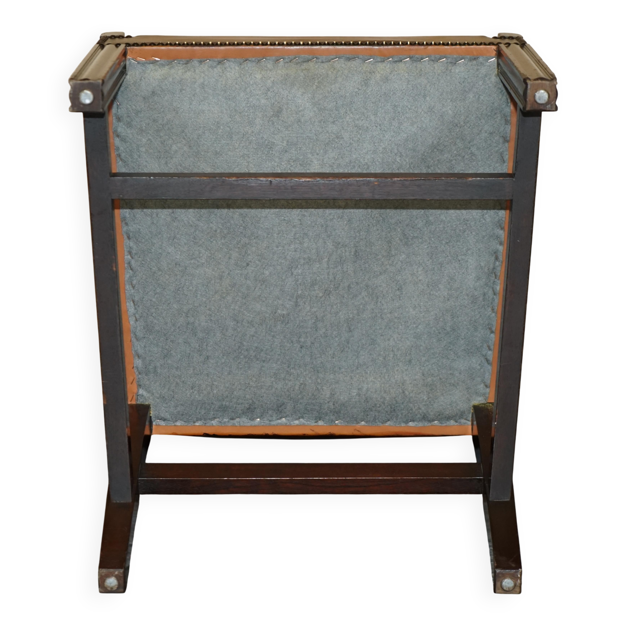 Fauteuil de bureau Gainsborough restauré cuir teint à la main