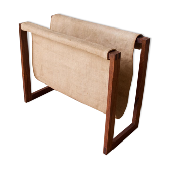 Scandinavian rosewood magazine holder 60s